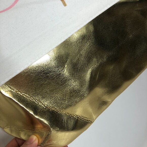 WEDDING Bride “Bride To Be” Cream Gold Foil & Baby Pink Canvas Tote Bag Purse - Picture 6 of 9